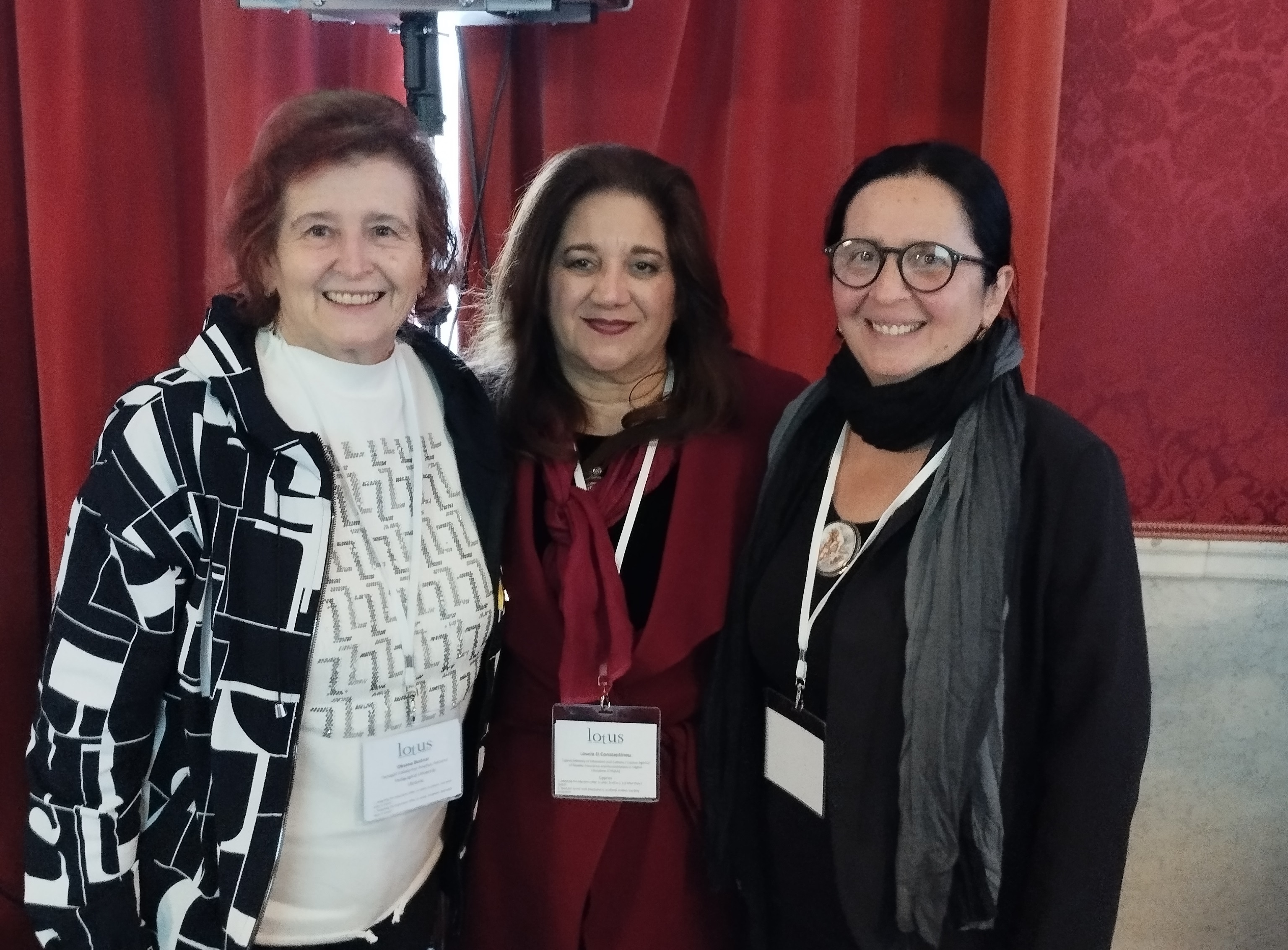 Оксана Боднар разом з Люсією Константіну  (Агентство із забезпечення якості та акредитації у вищій освіті), Кіпр) та Ніно Чікхаладзе (Тбіліський державний ун-т